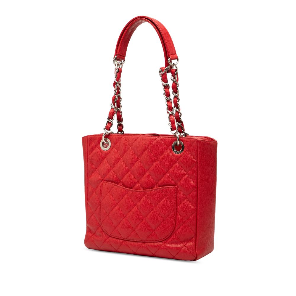Chanel B Chanel Red Caviar Leather Leather Caviar Petite Shopping Tote Italy