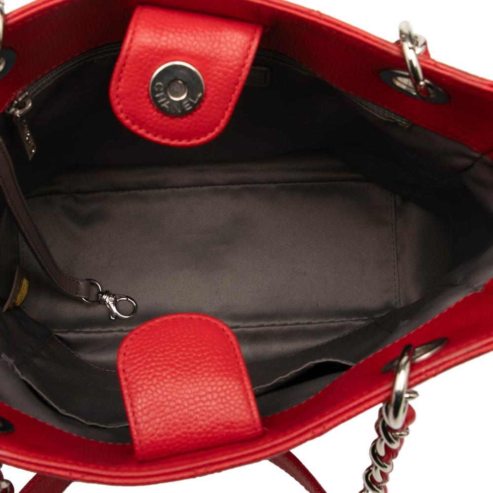 Chanel B Chanel Red Caviar Leather Leather Caviar Petite Shopping Tote Italy