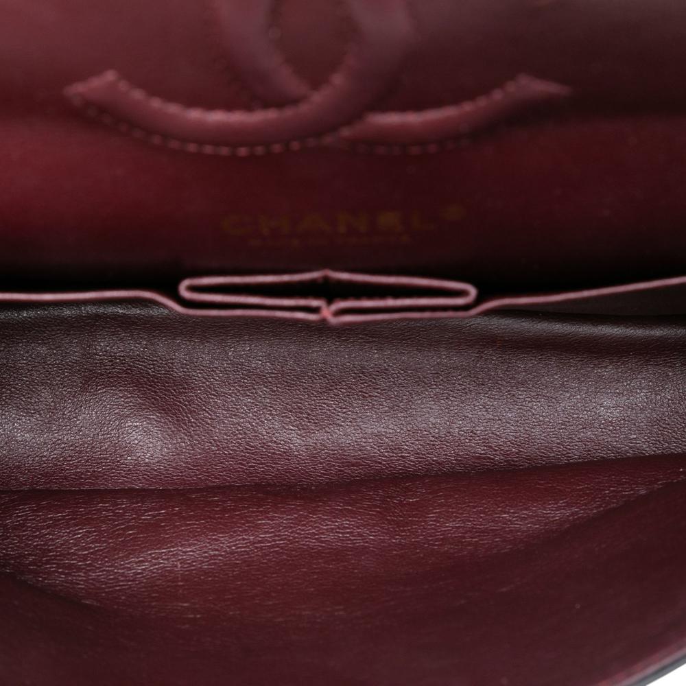 Chanel B Chanel Black Lambskin Leather Leather Medium Classic Chevron Lambskin Double Flap France