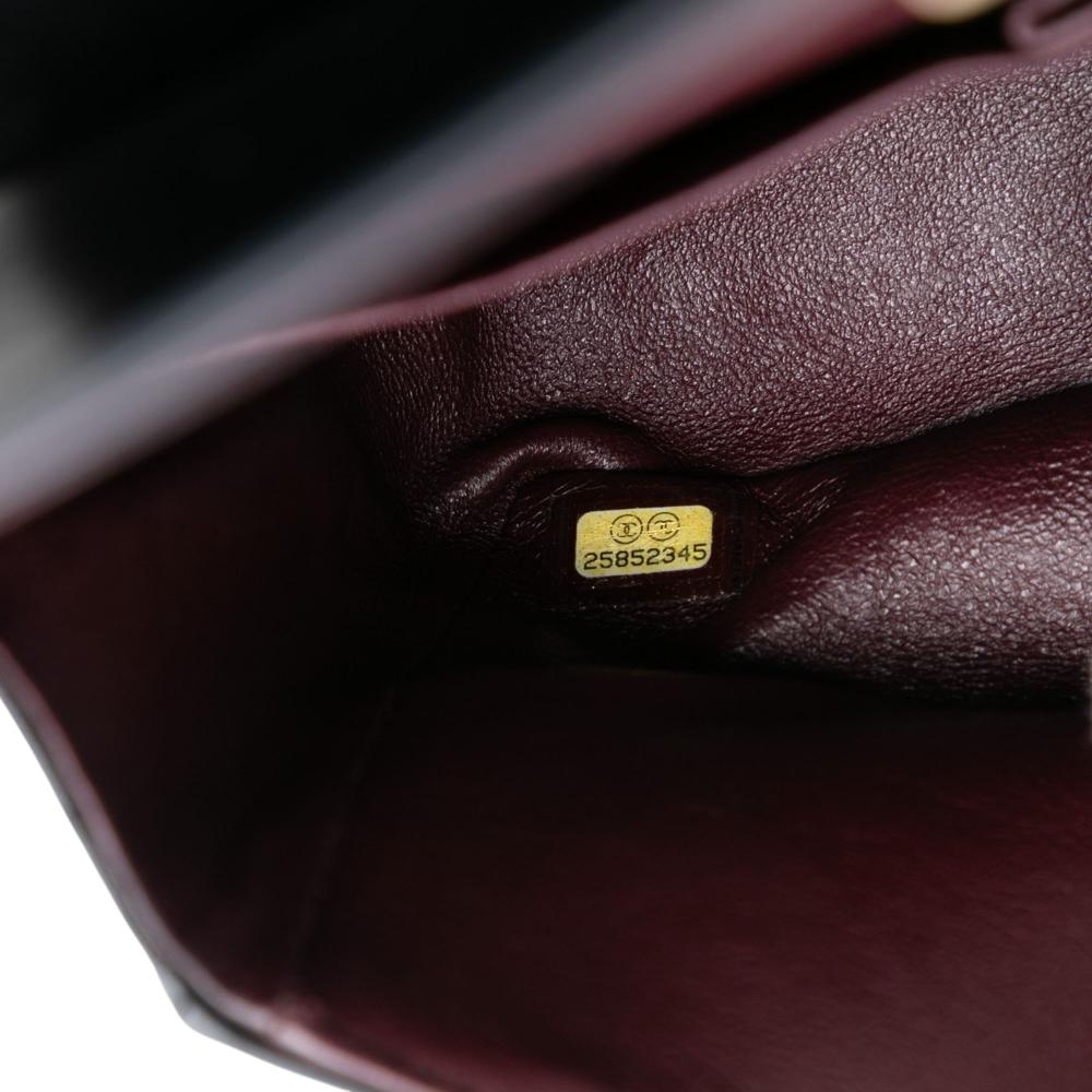 Chanel B Chanel Black Lambskin Leather Leather Medium Classic Chevron Lambskin Double Flap France