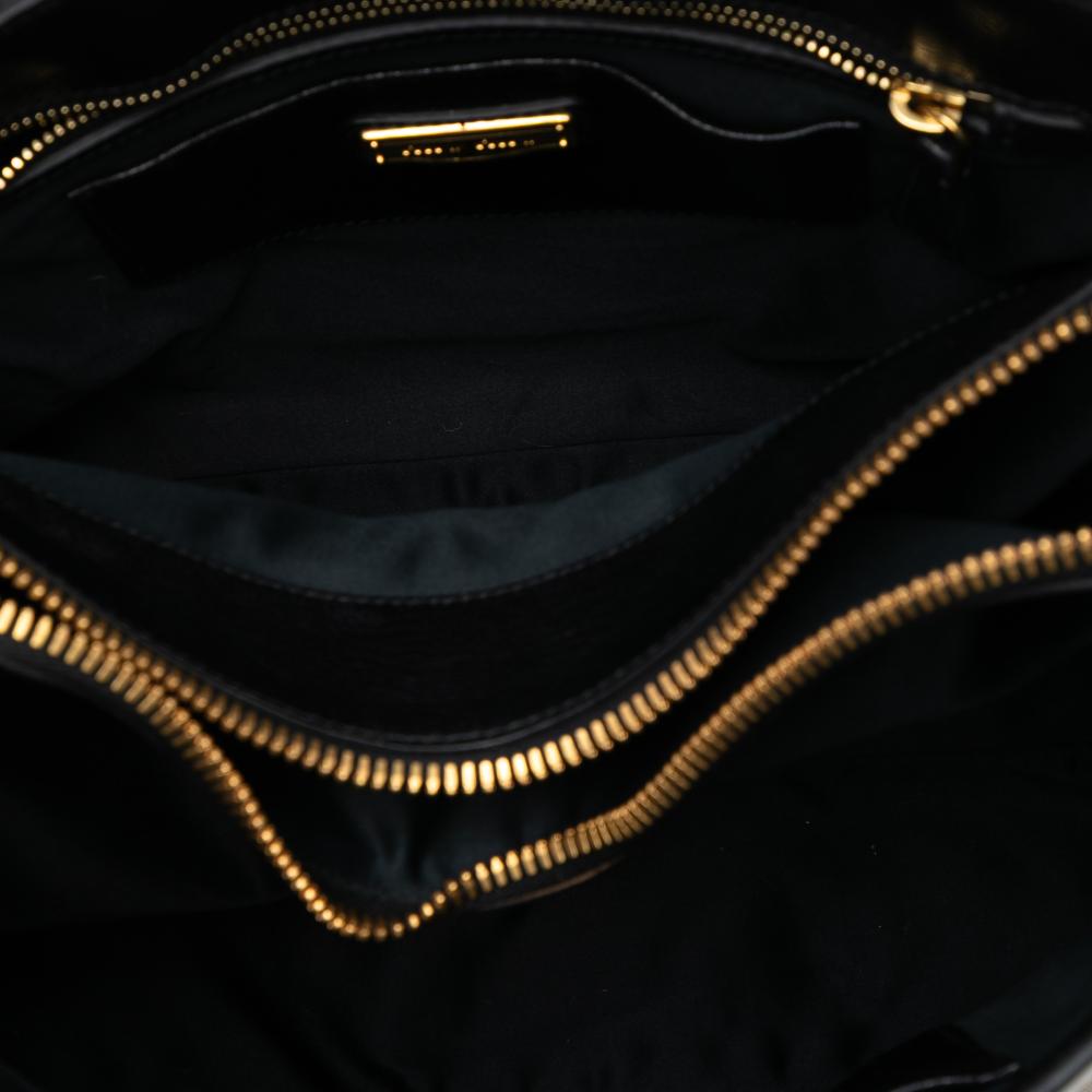 Miu Miu B Miu Miu White Ivory with Black Goatskin Leather Bicolor Madras Satchel Turkey