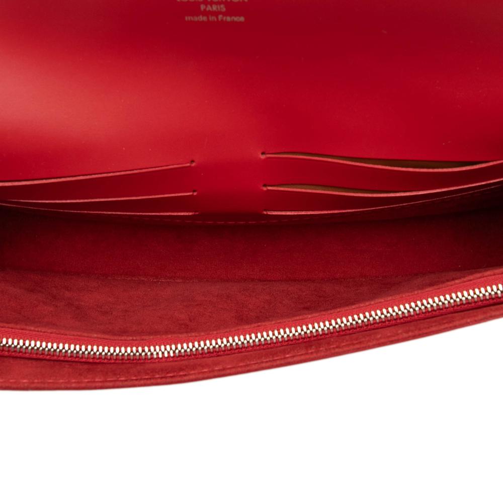 Louis Vuitton AB Louis Vuitton Red Epi Leather Leather Epi Sevigne Clutch France