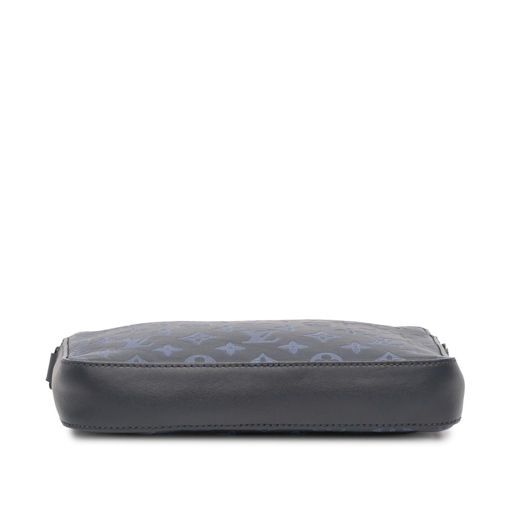 Louis Vuitton AB Louis Vuitton Blue Navy Calf Leather Monogram Shadow Duo Messenger France