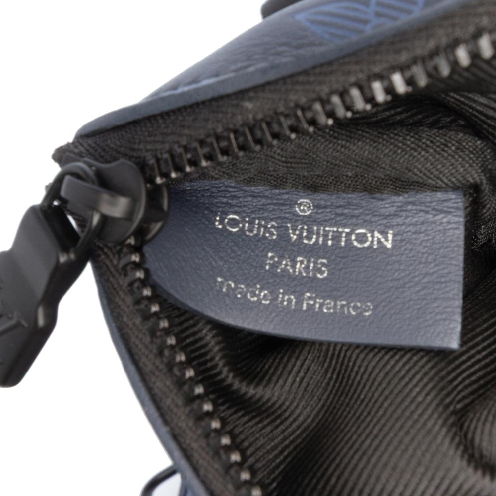 Louis Vuitton AB Louis Vuitton Blue Navy Calf Leather Monogram Shadow Duo Messenger France