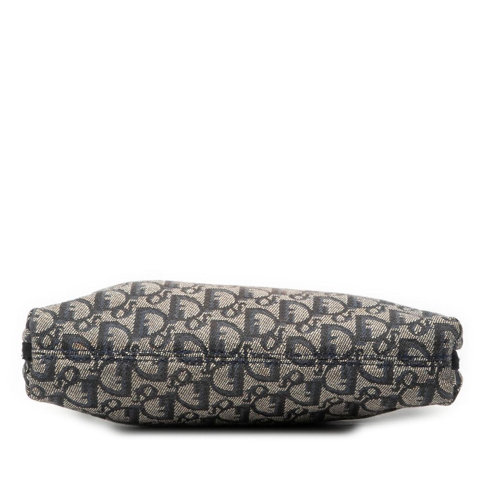 Christian Dior B Dior Blue Canvas Fabric Diorissimo Trotter Pochette Italy