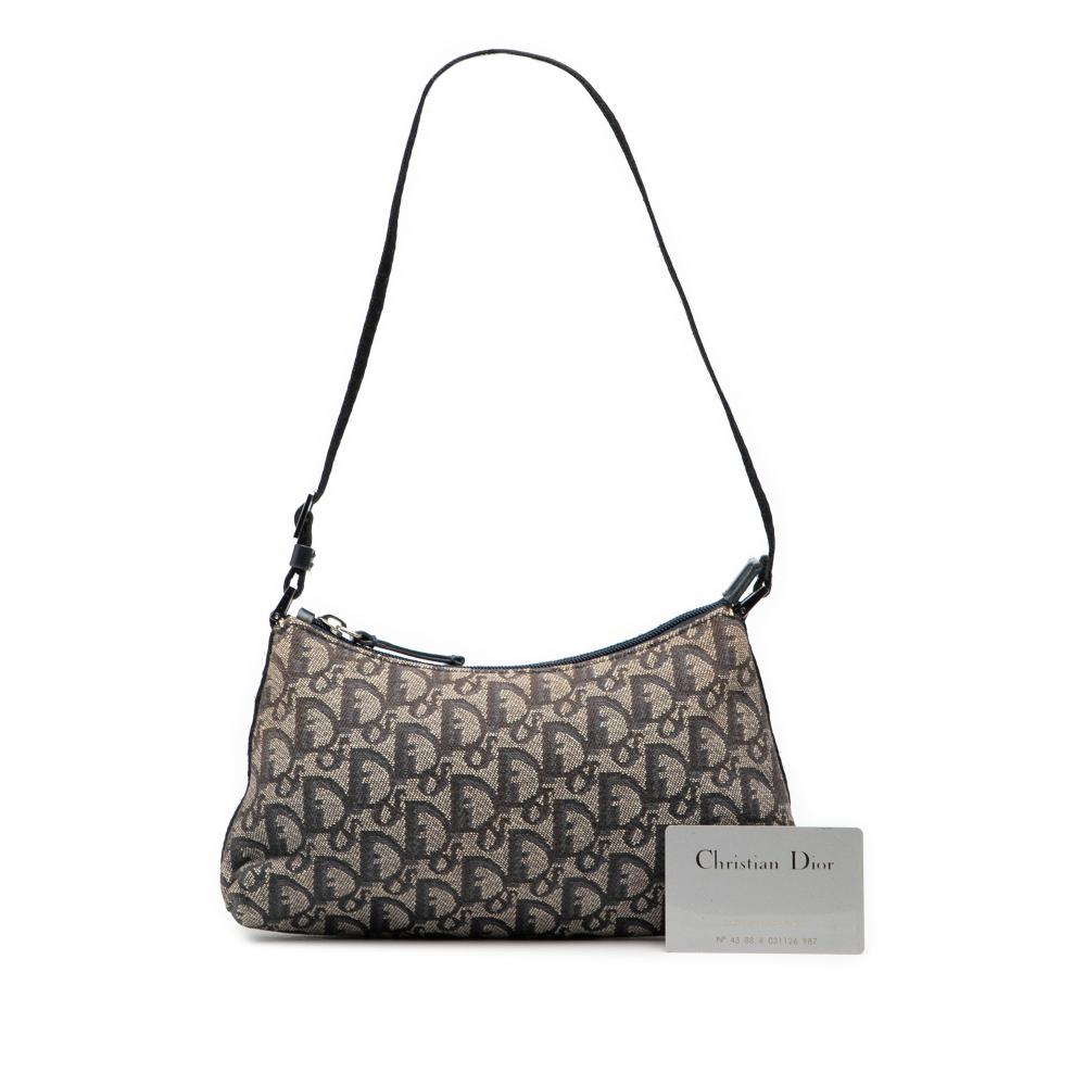 Christian Dior B Dior Blue Canvas Fabric Diorissimo Trotter Pochette Italy