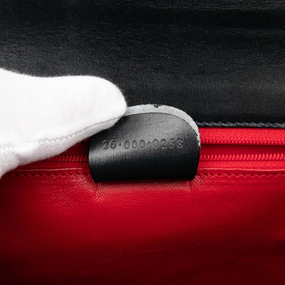 Gucci B Gucci Black Calf Leather skin Lady Lock Satchel Italy