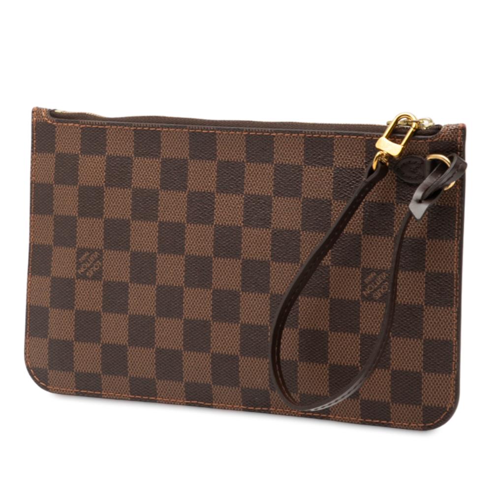 Louis Vuitton AB Louis Vuitton Brown Damier Canvas Fabric Damier Ebene Neverfull Pouch MM France