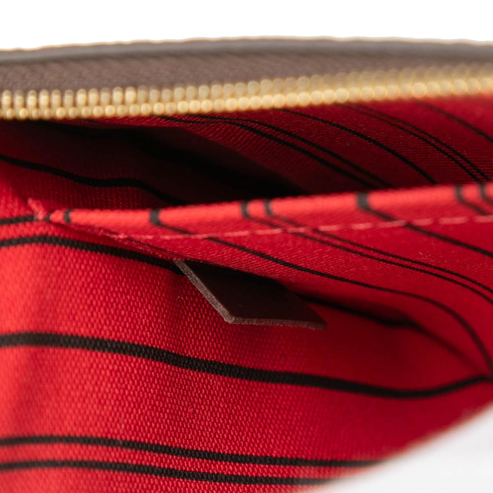 Louis Vuitton AB Louis Vuitton Brown Damier Canvas Fabric Damier Ebene Neverfull Pouch MM France