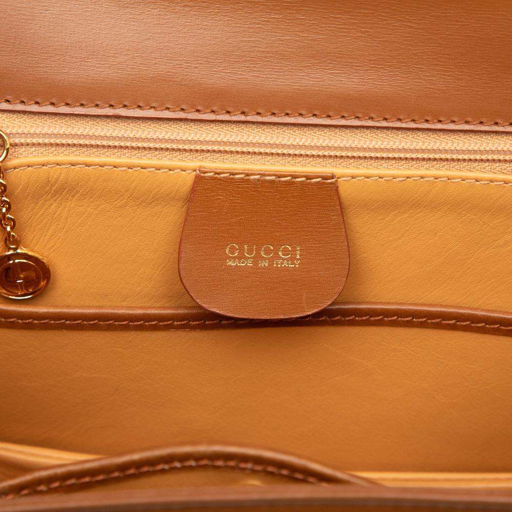 Gucci B Gucci Brown Calf Leather Smooth skin Lady Lock Satchel Italy