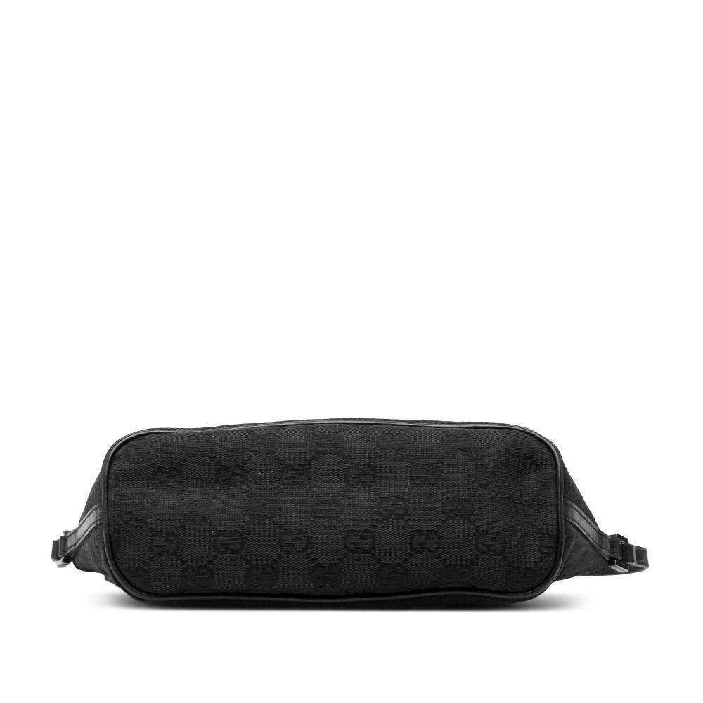 Gucci B Gucci Black Canvas Fabric GG Boat Italy