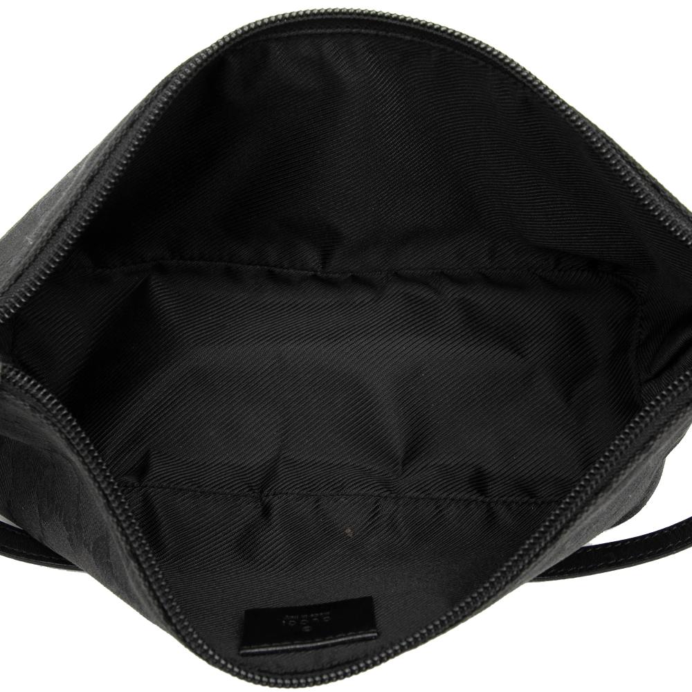 Gucci B Gucci Black Canvas Fabric GG Boat Italy