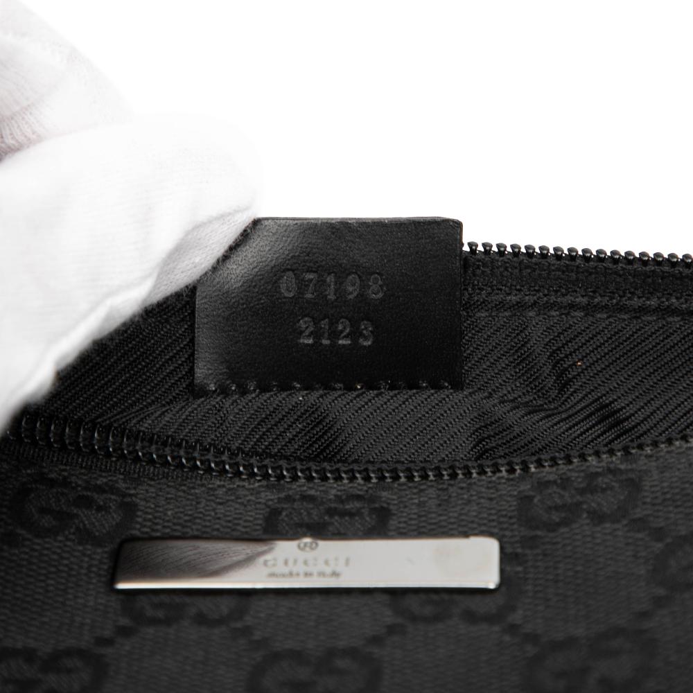 Gucci B Gucci Black Canvas Fabric GG Boat Italy