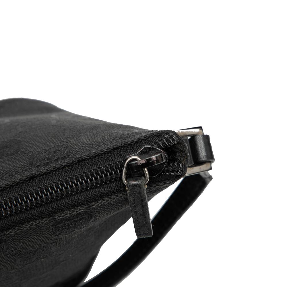 Gucci B Gucci Black Canvas Fabric GG Boat Italy