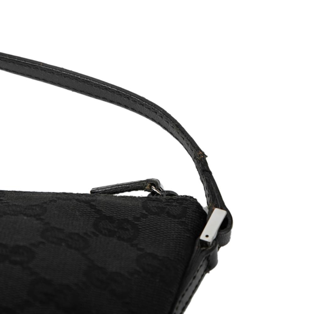 Gucci B Gucci Black Canvas Fabric GG Boat Italy