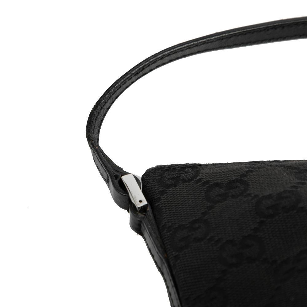 Gucci B Gucci Black Canvas Fabric GG Boat Italy