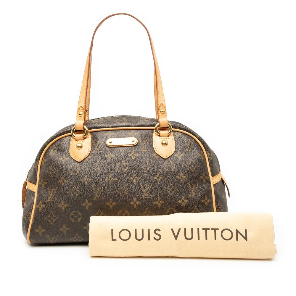Louis Vuitton B Louis Vuitton Brown Monogram Canvas Fabric Monogram Montorgueil PM France