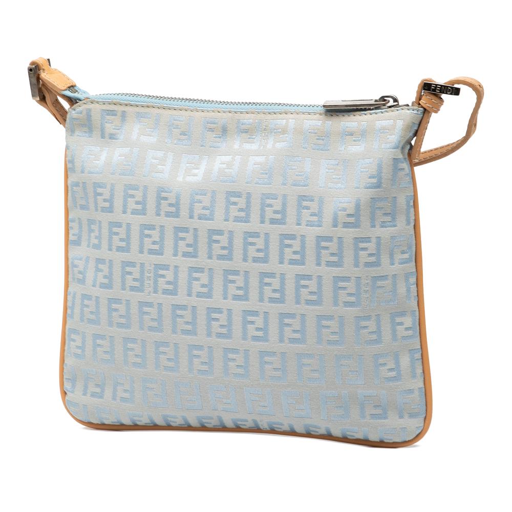 Fendi B Fendi Blue Light Blue Canvas Fabric Zucchino Crossbody Italy
