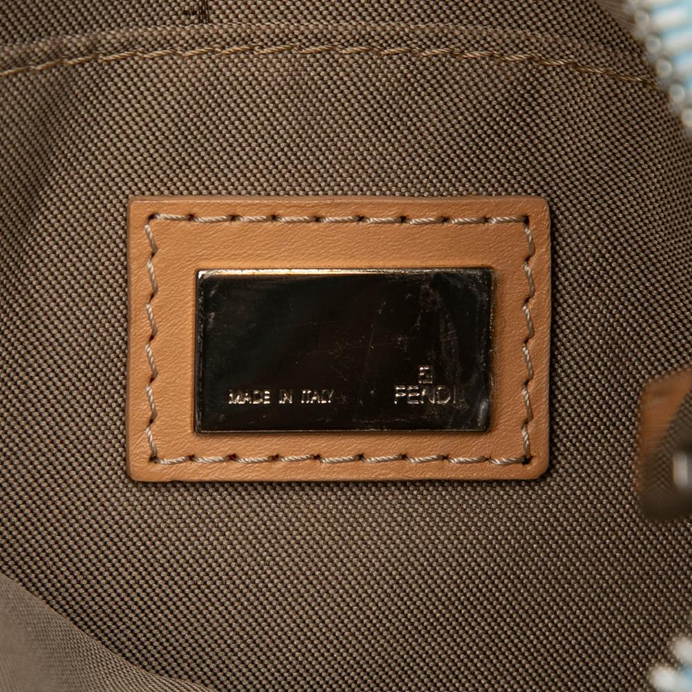 Fendi B Fendi Blue Light Blue Canvas Fabric Zucchino Crossbody Italy