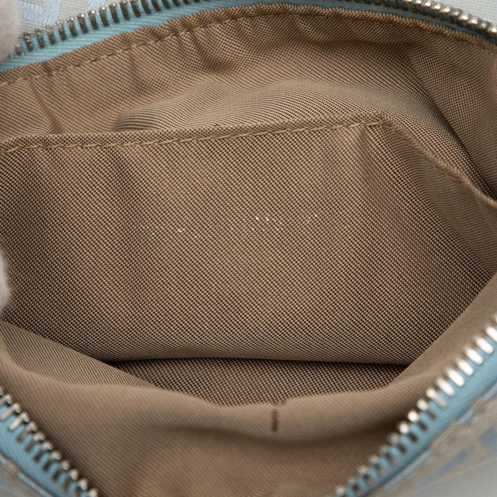 Fendi B Fendi Blue Light Blue Canvas Fabric Zucchino Crossbody Italy