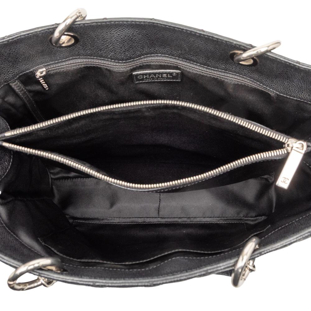 Chanel B Chanel Black Caviar Leather Leather Caviar Grand Shopping Tote Italy