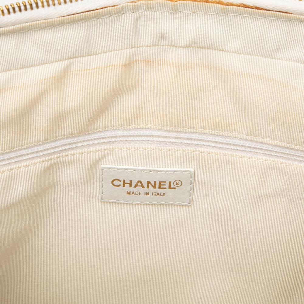 Chanel B Chanel White Ivory Lambskin Leather Leather CC Wild Stitch Handbag Italy