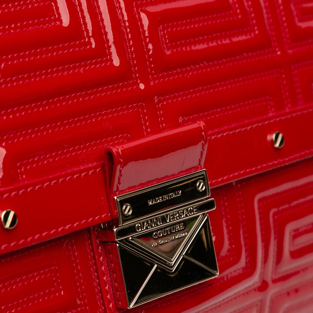 Versace B Versace Red Patent Leather Leather Patent Couture Shoulder Bag Italy