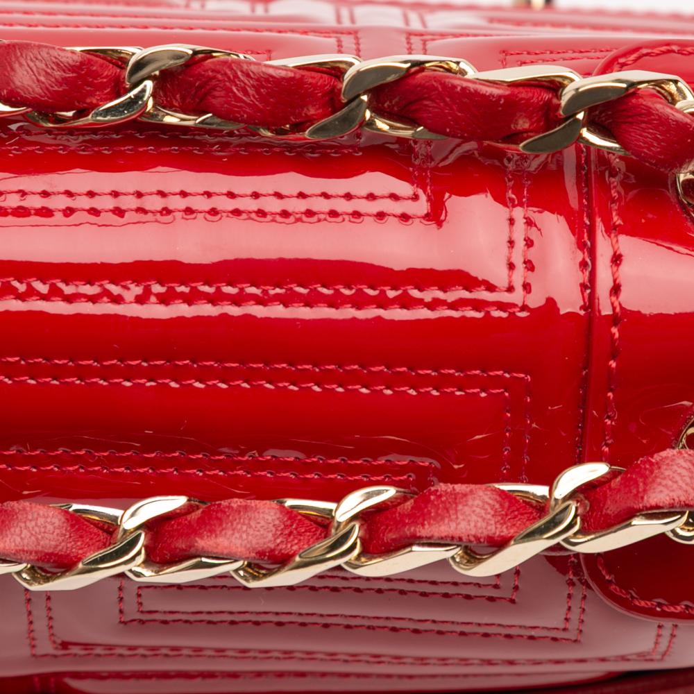 Versace B Versace Red Patent Leather Leather Patent Couture Shoulder Bag Italy