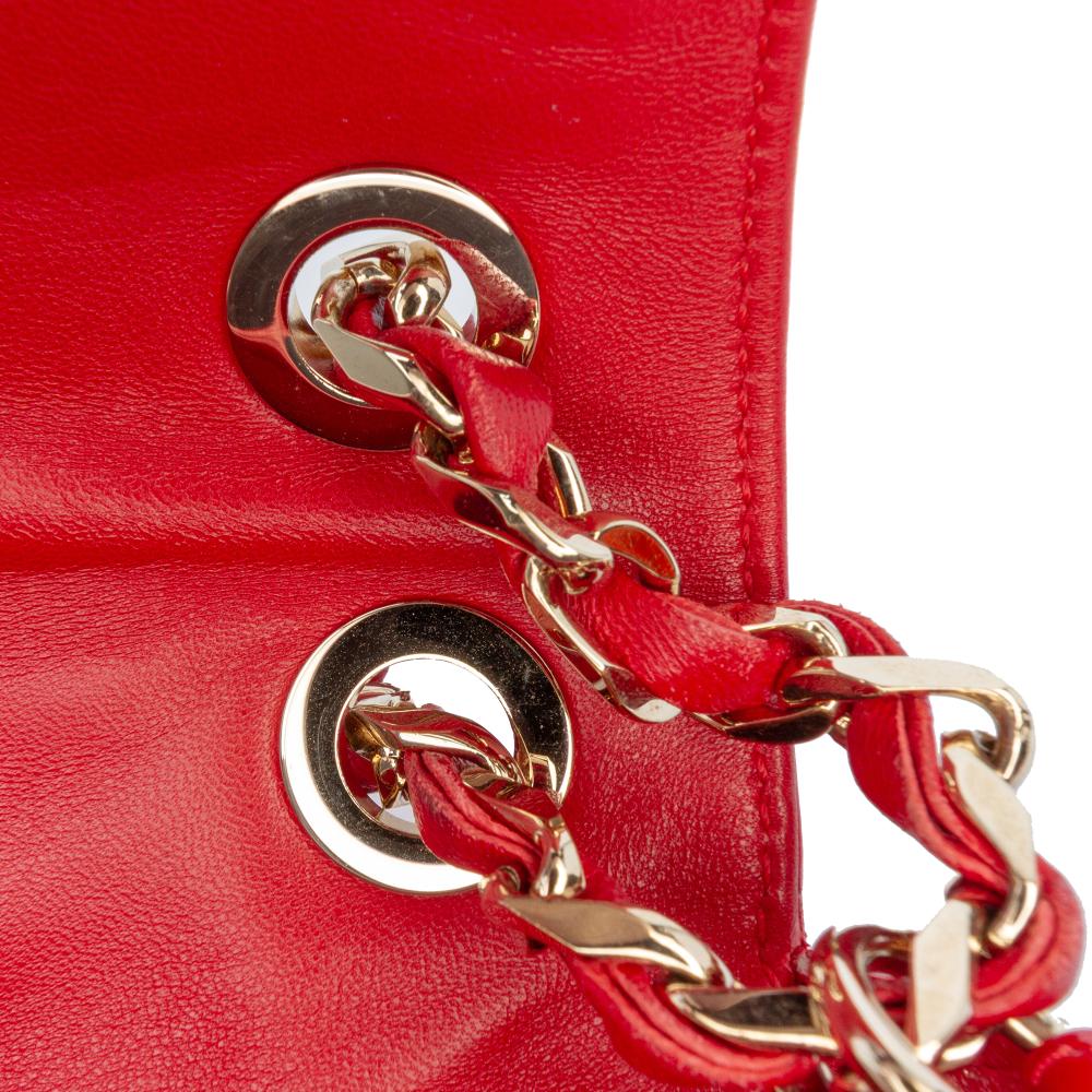 Versace B Versace Red Patent Leather Leather Patent Couture Shoulder Bag Italy