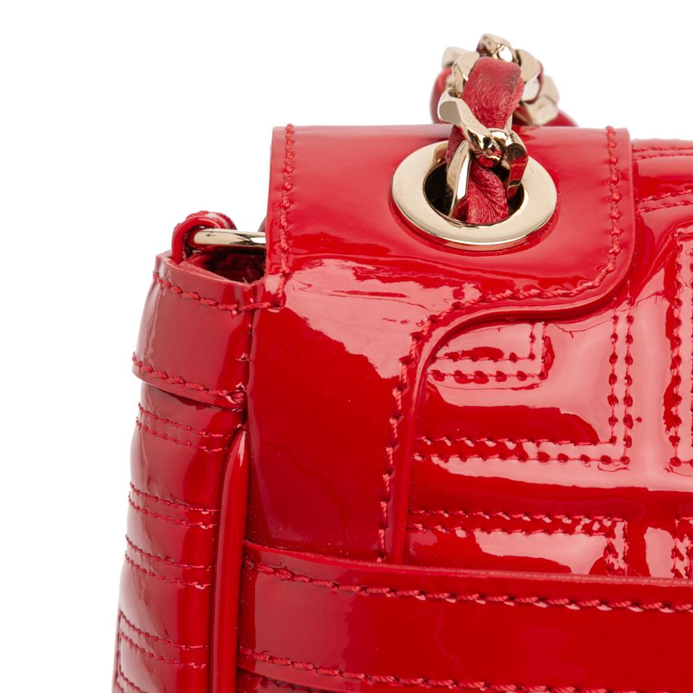 Versace B Versace Red Patent Leather Leather Patent Couture Shoulder Bag Italy