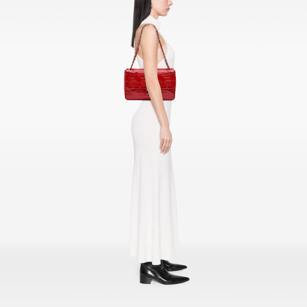 Versace B Versace Red Patent Leather Leather Patent Couture Shoulder Bag Italy