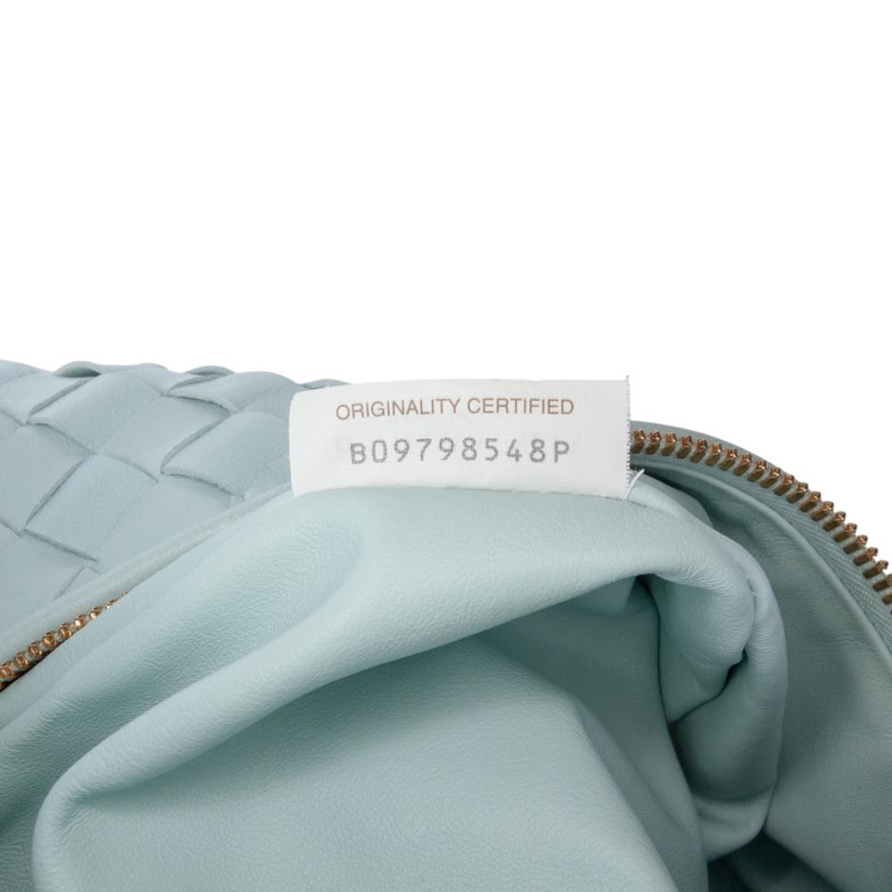 Bottega Veneta AB Bottega Veneta Blue Light Blue Nappa Leather Leather Teen Nappa Intrecciato Jodie Italy