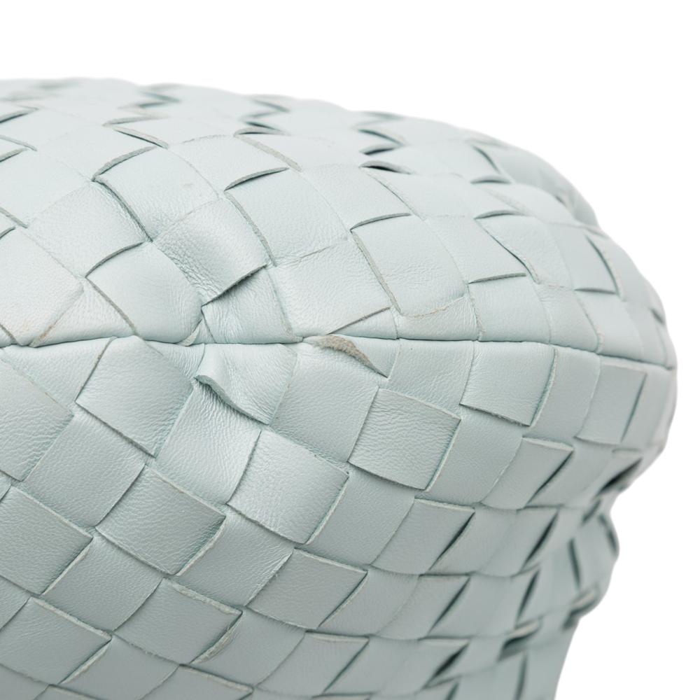 Bottega Veneta AB Bottega Veneta Blue Light Blue Nappa Leather Leather Teen Nappa Intrecciato Jodie Italy