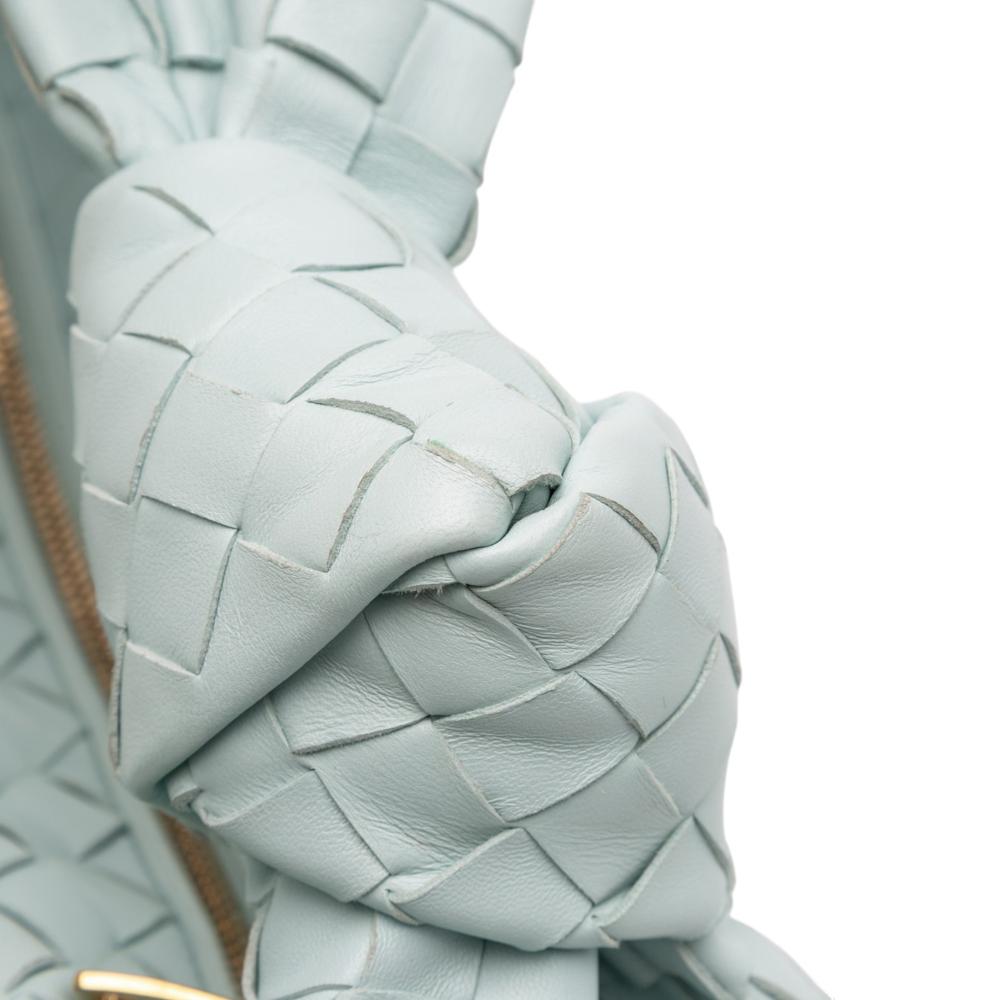 Bottega Veneta AB Bottega Veneta Blue Light Blue Nappa Leather Leather Teen Nappa Intrecciato Jodie Italy