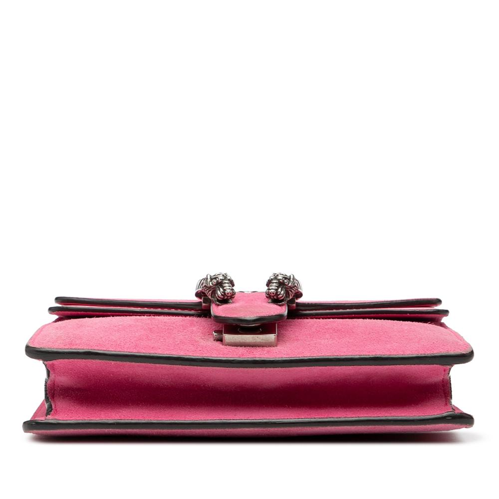 Gucci B Gucci Pink Suede Leather Small Dionysus Crossbody Italy