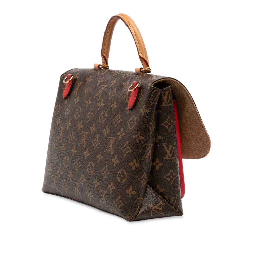 Louis Vuitton B Louis Vuitton Brown with Red Monogram Canvas Fabric Monogram Marignan France