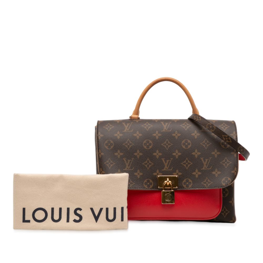 Louis Vuitton B Louis Vuitton Brown with Red Monogram Canvas Fabric Monogram Marignan France