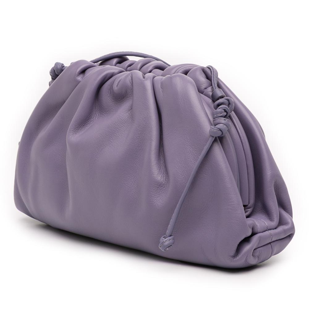 Bottega Veneta AB Bottega Veneta Purple Lambskin Leather Leather Lambskin The Mini Pouch Crossbody Italy