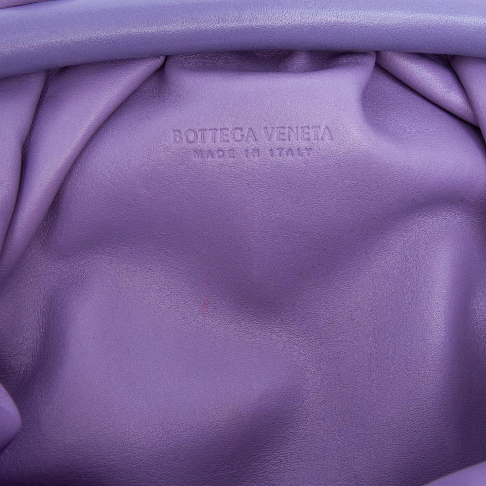 Bottega Veneta AB Bottega Veneta Purple Lambskin Leather Leather Lambskin The Mini Pouch Crossbody Italy