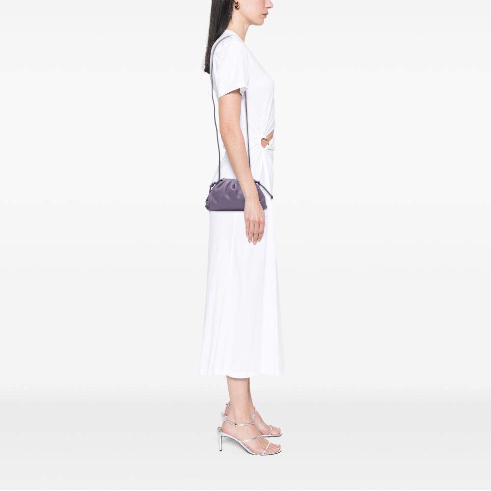 Bottega Veneta AB Bottega Veneta Purple Lambskin Leather Leather Lambskin The Mini Pouch Crossbody Italy