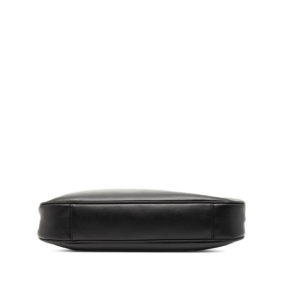 Ferragamo B Ferragamo Black Calf Leather Gancini Romana Hobo Bag Italy