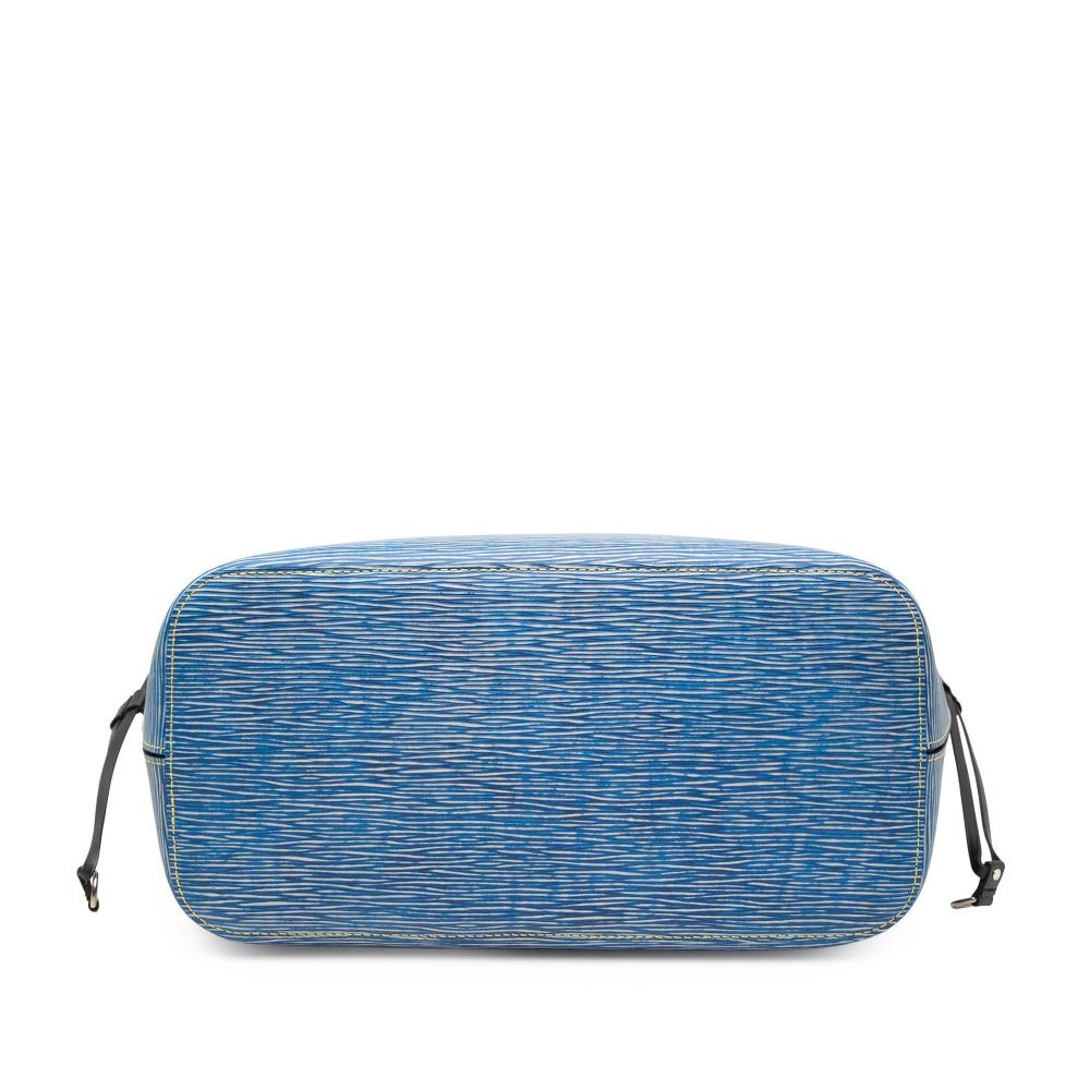 Louis Vuitton B Louis Vuitton Blue with Black Epi Leather Leather Epi Denim Neverfull MM Spain