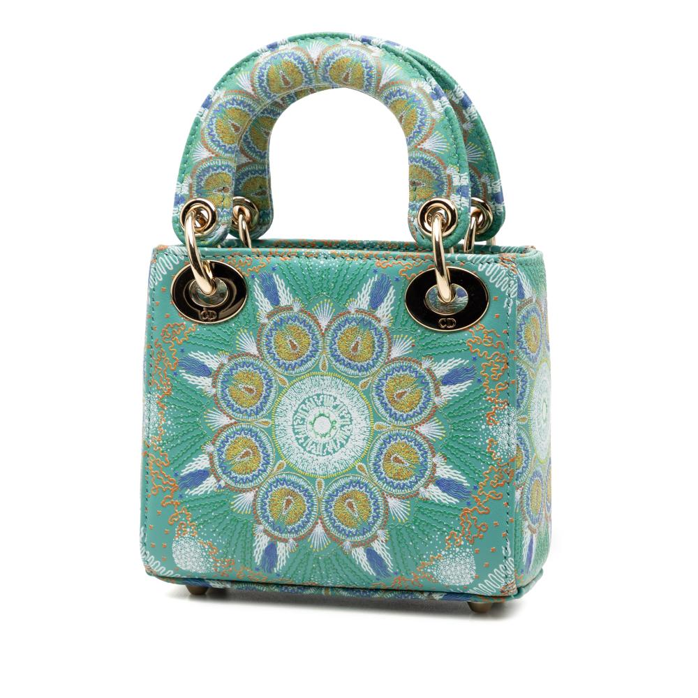 Christian Dior AB Dior Green Light Green Calf Leather Micro skin In Lights Lady Dior Italy