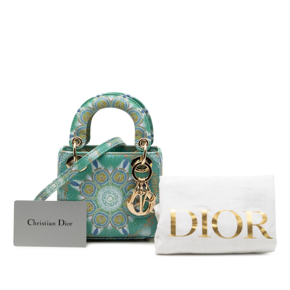 Christian Dior AB Dior Green Light Green Calf Leather Micro skin In Lights Lady Dior Italy