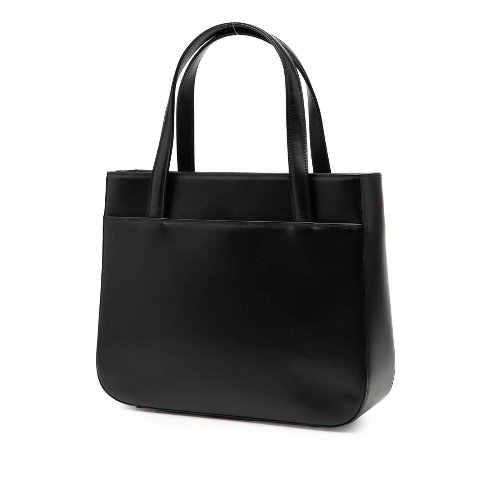 Burberry B Burberry Black Calf Leather House Check Trimmed Handbag United Kingdom