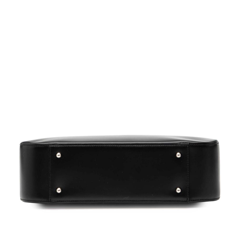 Burberry B Burberry Black Calf Leather House Check Trimmed Handbag United Kingdom