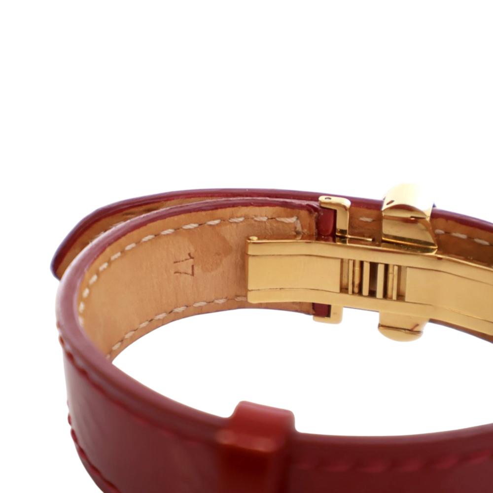 Louis Vuitton AB Louis Vuitton Red Vernis Leather Leather Monogram Vernis Bloom It Bracelet 17 Spain