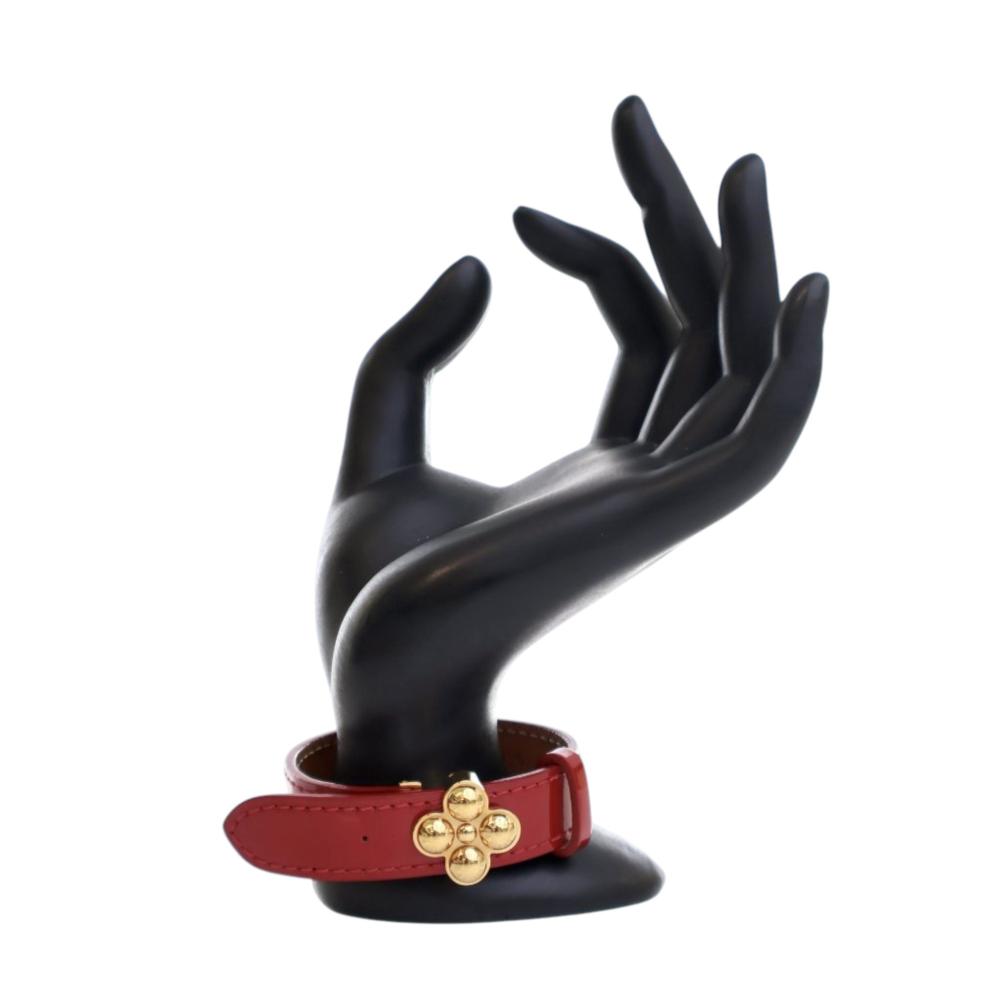 Louis Vuitton AB Louis Vuitton Red Vernis Leather Leather Monogram Vernis Bloom It Bracelet 17 Spain