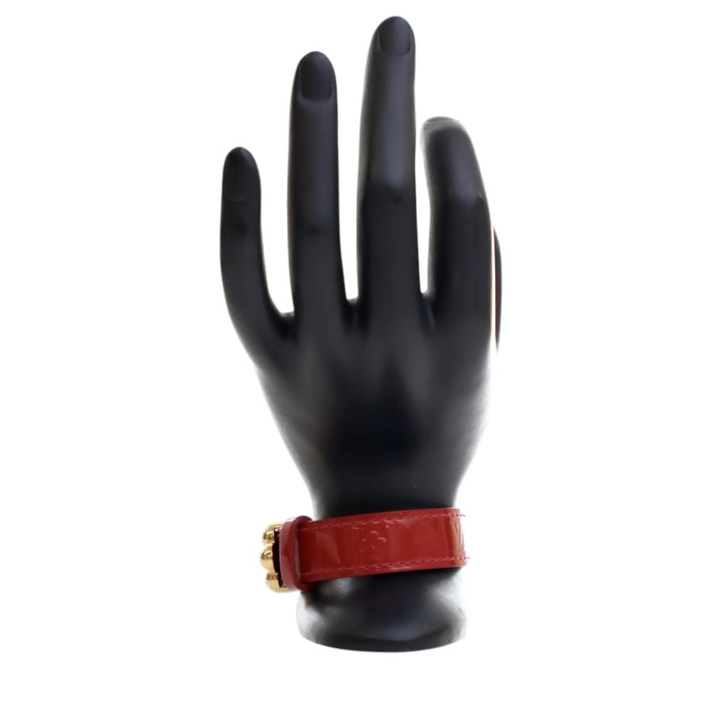 Louis Vuitton AB Louis Vuitton Red Vernis Leather Leather Monogram Vernis Bloom It Bracelet 17 Spain