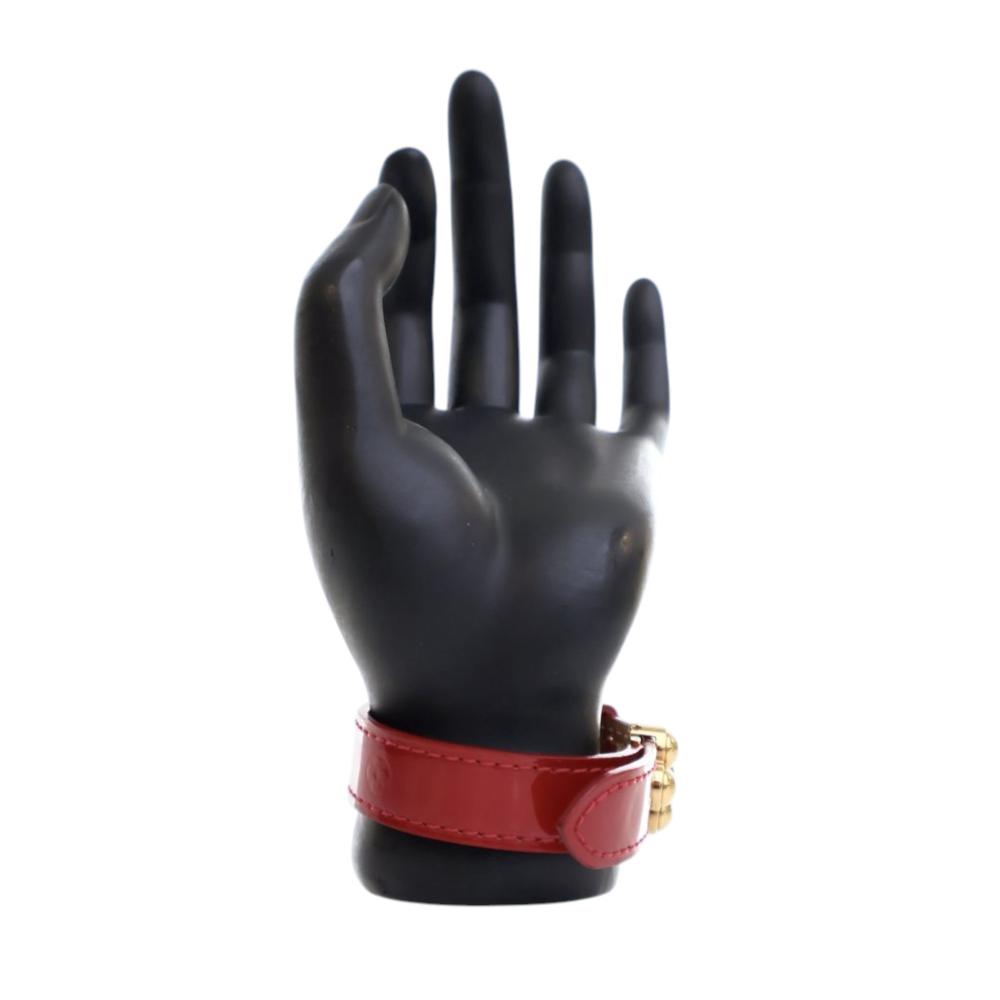 Louis Vuitton AB Louis Vuitton Red Vernis Leather Leather Monogram Vernis Bloom It Bracelet 17 Spain